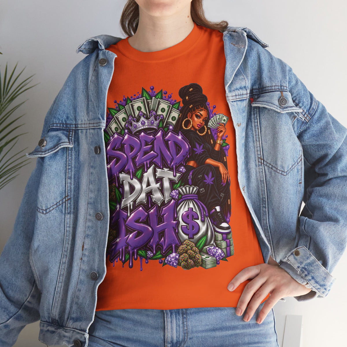Spend Dat sh*t Tee | Graffiti Money Design, Purple Streetwear