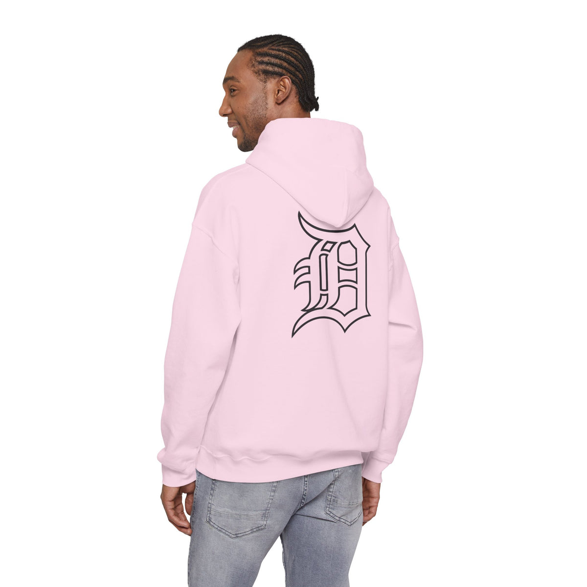 Detroit Basketball Graphic Hoodie | Vintage City Sports Logo, Front Collage Art