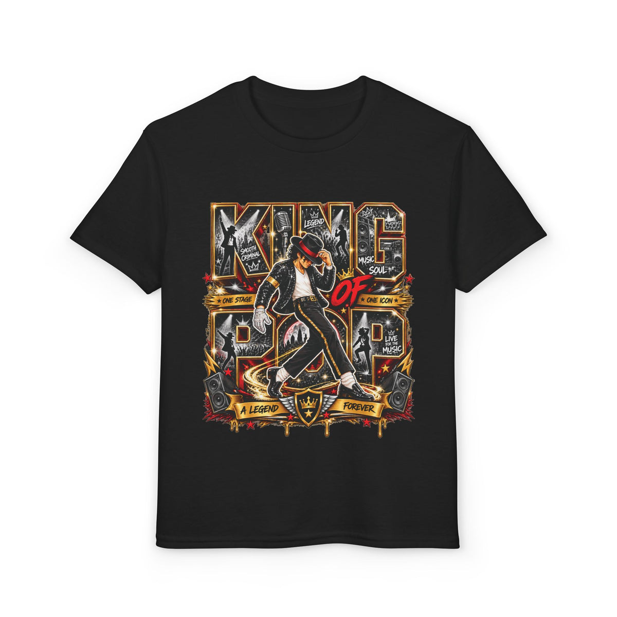 King of Pop Michael Jackson design Youth T-Shirt | Retro Music Dance Tee