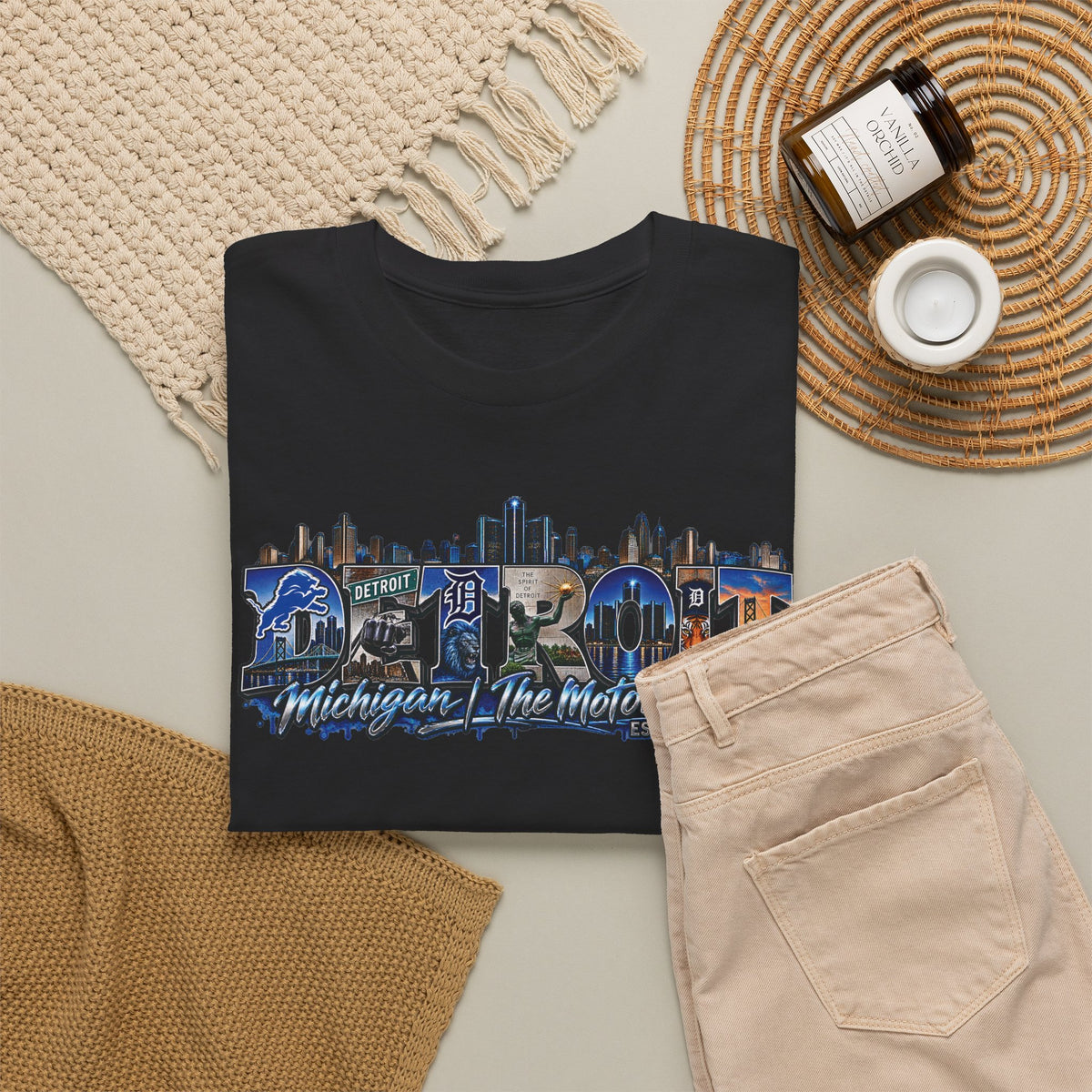 Detroit skyline collage T-Shirt | Detroit Michigan Motor City Tee