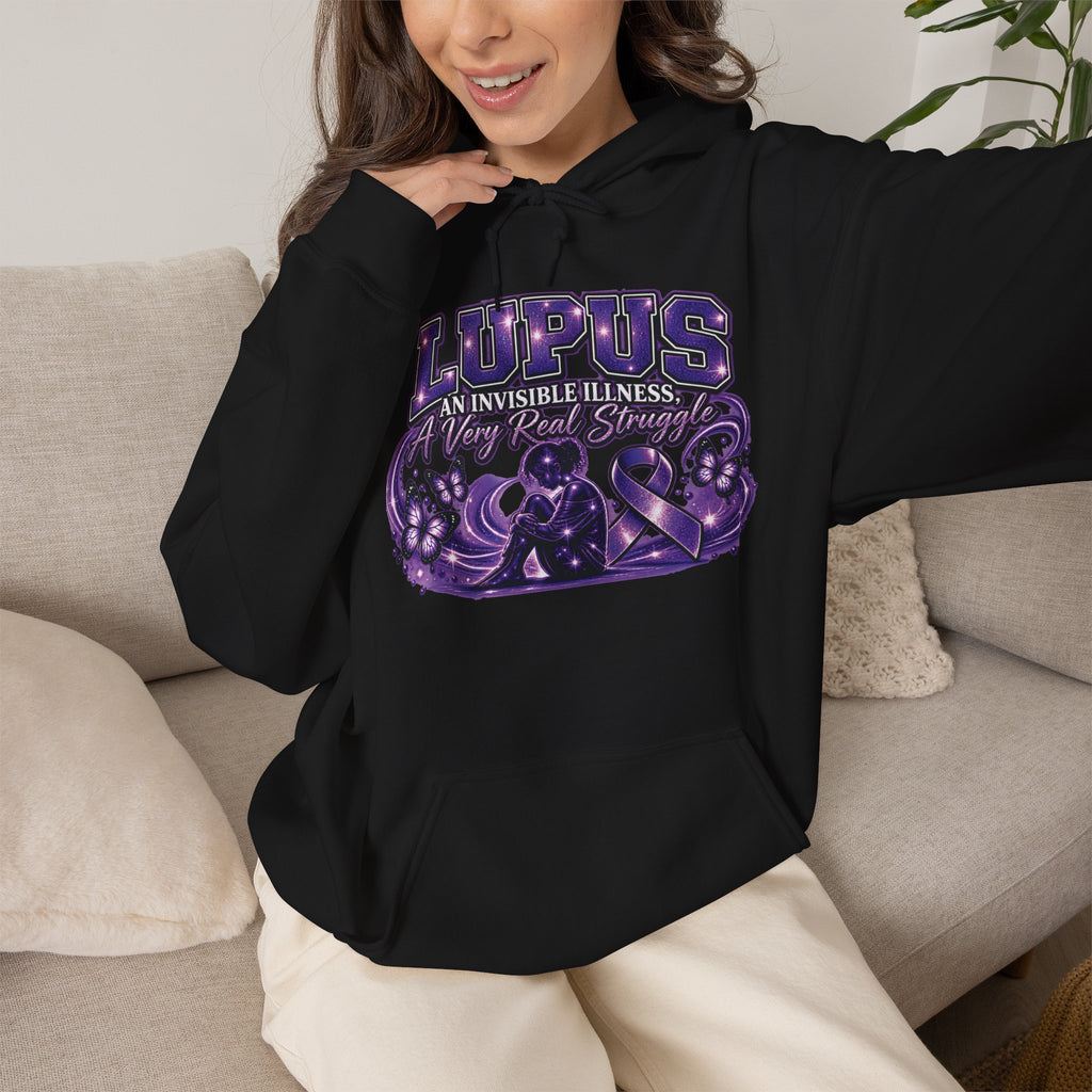 Lupus Awareness Purple Ribbon Hoodie | Support Autoimmune Awareness