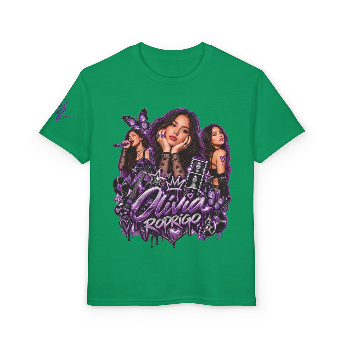 Olivia Rodrigo Pop Star Collage T-Shirt | Tour Dates Backprint