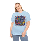 Retro 80s Baby Graphic Tee | Neon Cityscape, Vintage Arcade Characters