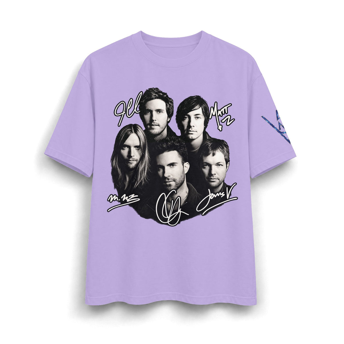 Signed Band Portrait T-Shirt Maroon 5 | Retro Rock Logo on Back