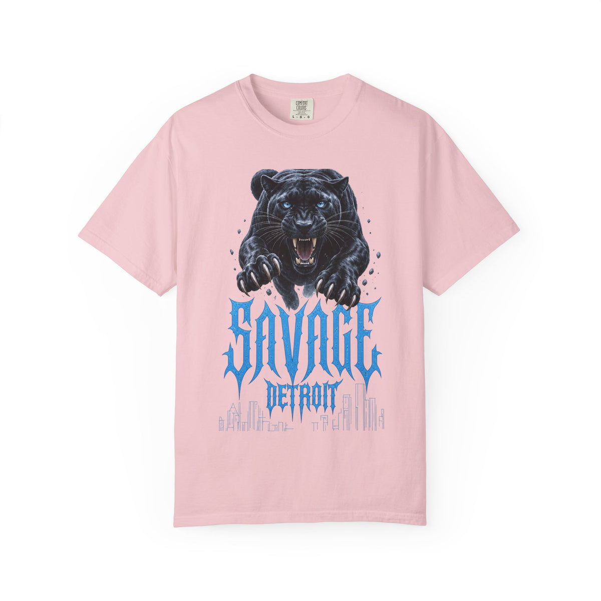 Savage Detroit Panther T-shirt | Black Panther Graphic Tee, City Skyline