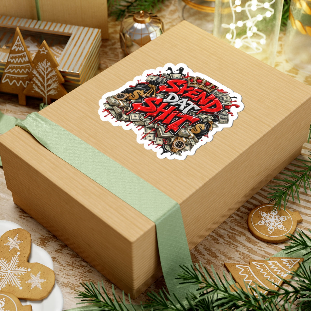 Spend Dat Shit sticker | Kiss-cut vinyl money graffiti design