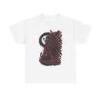 Red and Black Grunge Lion T-Shirt | Graphic Catlike Beast Tee