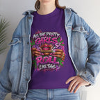 All The Pretty Girls Roll Like This T-Shirt | Pink Graffiti Cannabis Hands Design