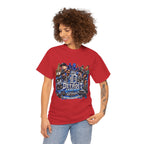 Detroit Legends collage T-Shirt | Motor City skyline, classic cars, musicians