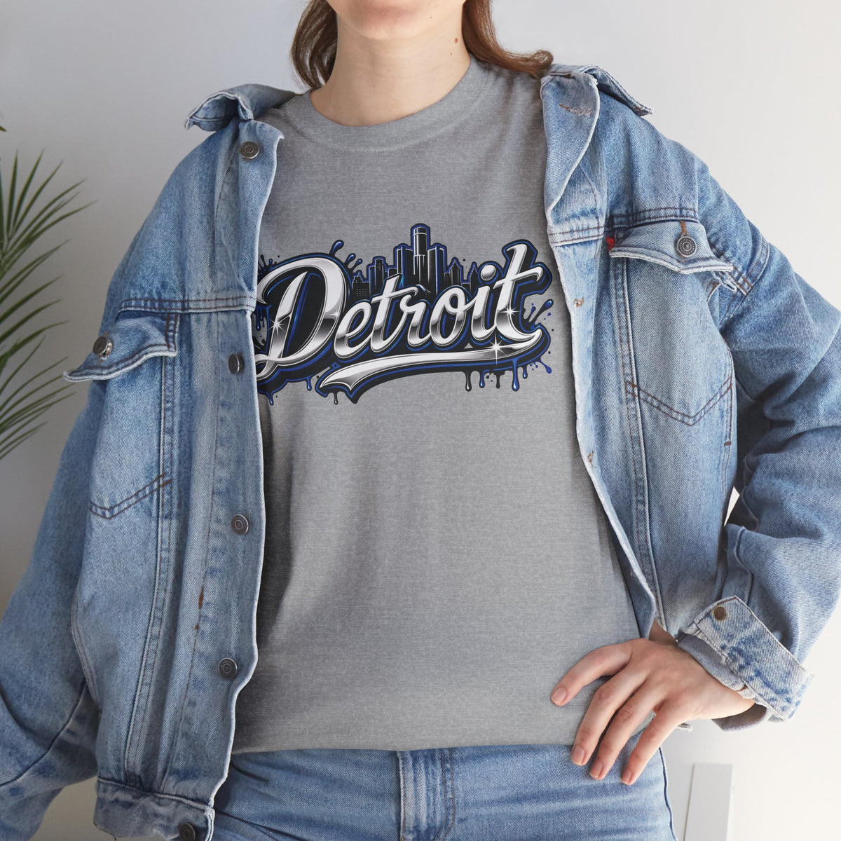 Detroit Script Tee | 313 Drip Skyline T-Shirt