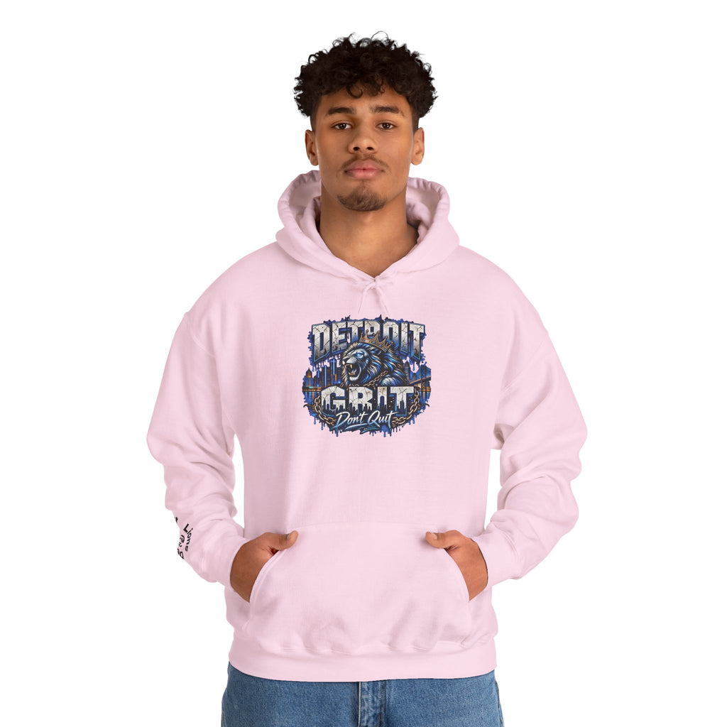 Detroit Grit graphic Hoodie | Motor City skyline, industrial vintage design