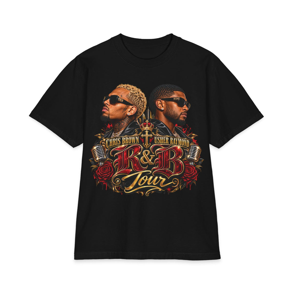 R&B Tour T-Shirt | Chris Brown X Usher Portraits, Concert Tee