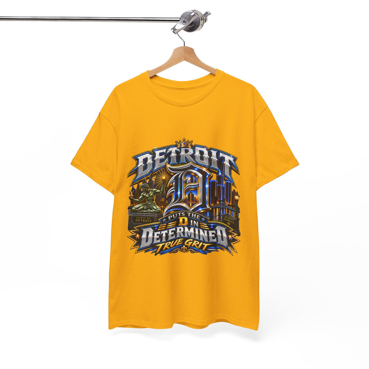Detroit Determined design T-Shirt | Motor City D Pride, True Grit slogan