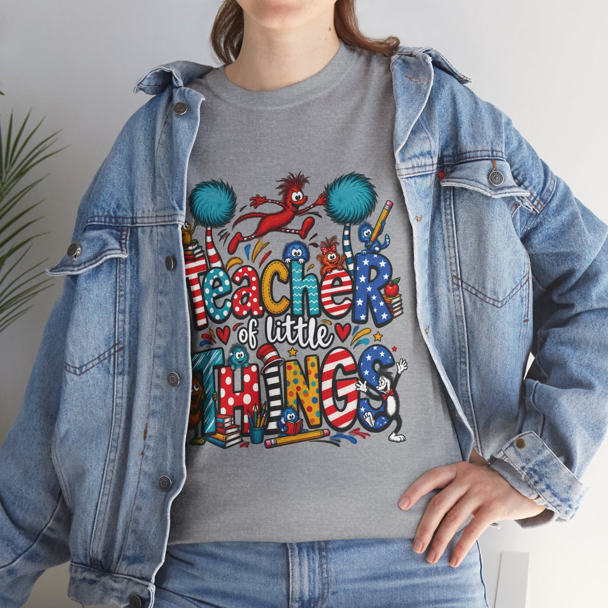 Teacher of Little Things T-Shirt | Colorful Dr. Seuss Style Kids Classroom Tee