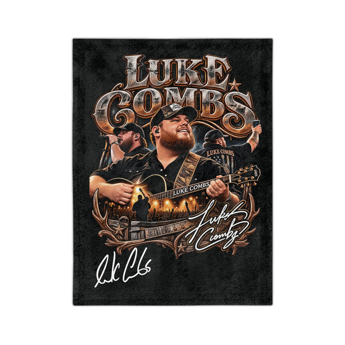Combs Country Concert Collage Velveteen Blanket | Country Music Throw