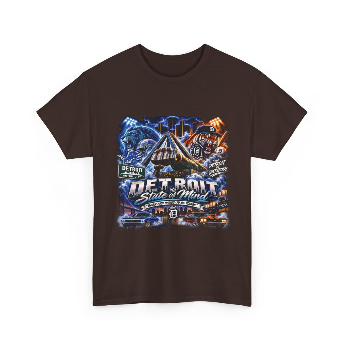 Detroit Skyline Collage Tee | Motor City Vintage Graphic T-Shirt