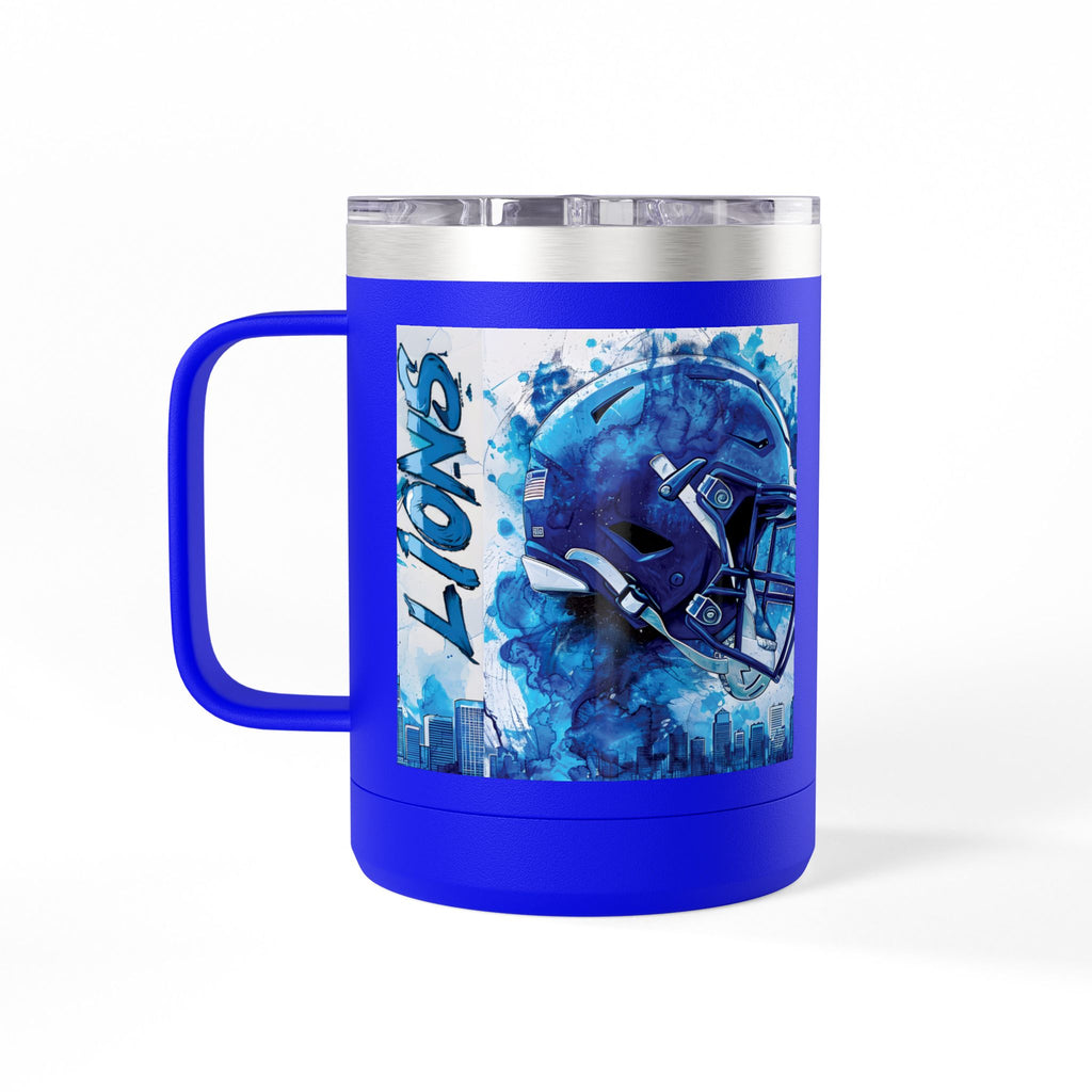 Blue Football Helmet Lions mug | 15oz Tumbler