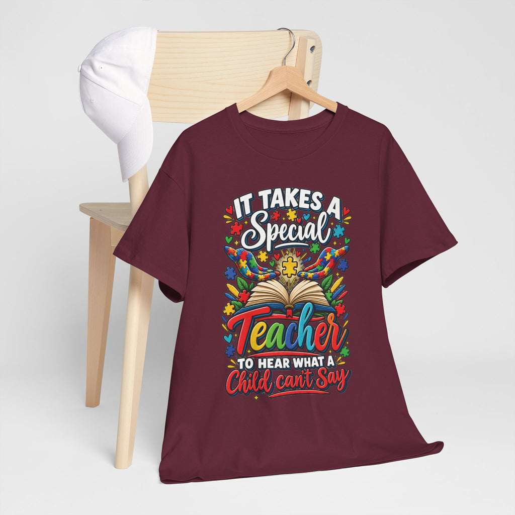It Takes a Special Teacher Tee | Colorful Book & Flowers Teacher Shirt
