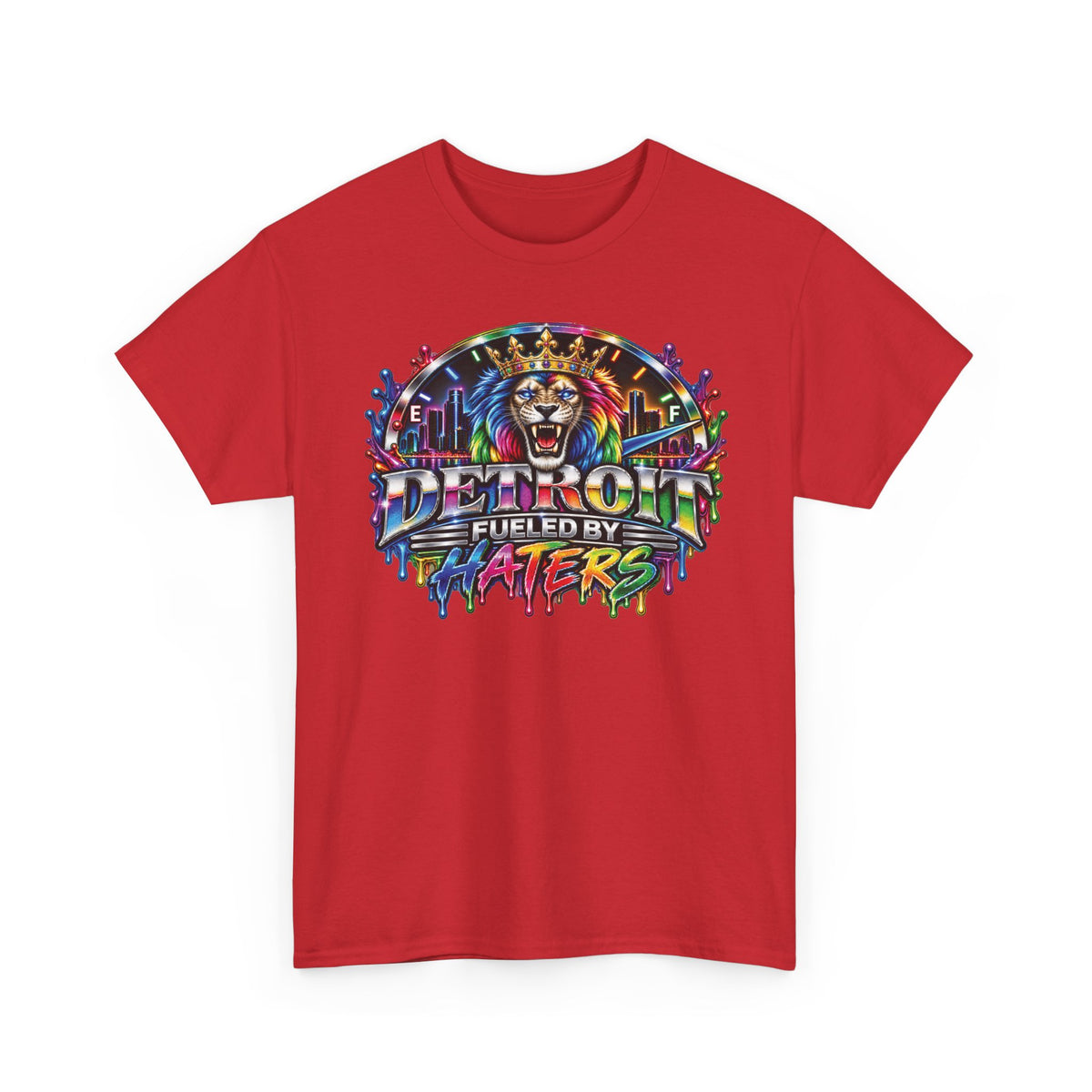 Detroit Lion Graffiti tee | Colorful Drip Lion Detroit Tee