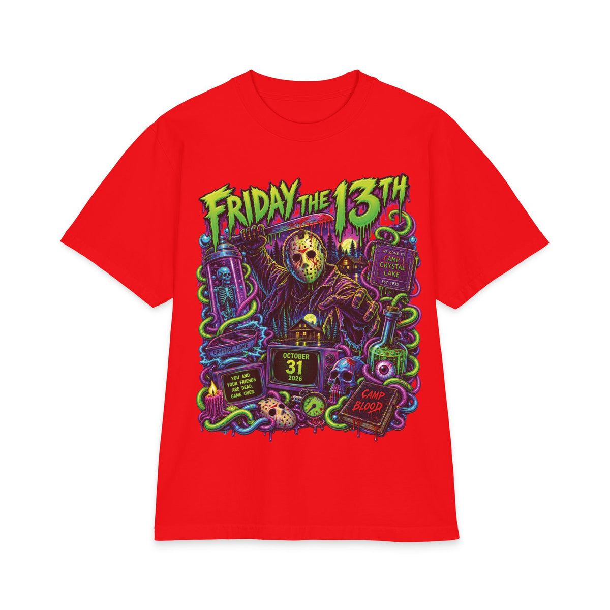 Friday the 13th Horror Graphic T-Shirt | Jason Masked Killer Tee