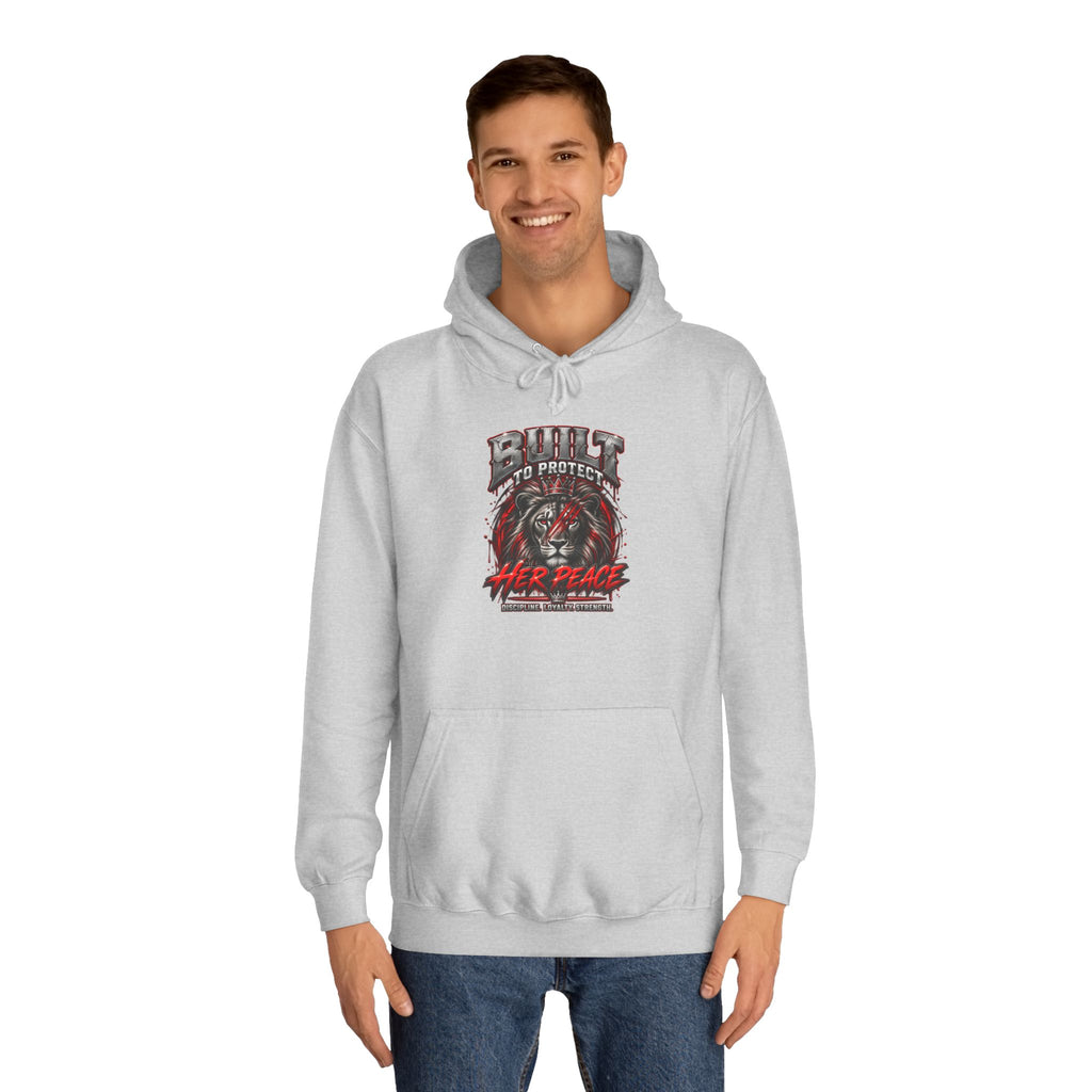 Built to Protect her Peace Couples College Hoodie