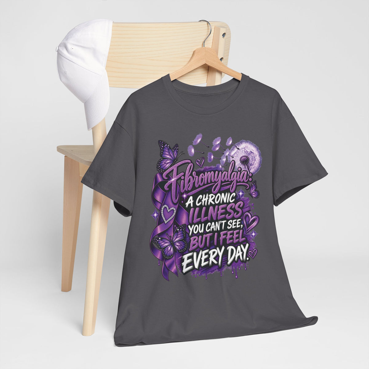 Fibromyalgia Awareness ribbon shirt | T-Shirt, Chronic Illness Support, Purple Awareness