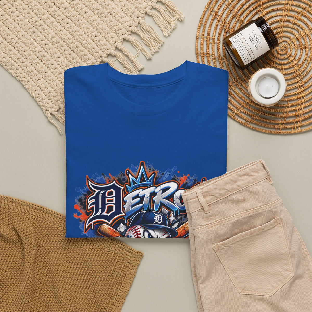 Detroit Batter Up T-Shirt | Baseball City Skyline Tee
