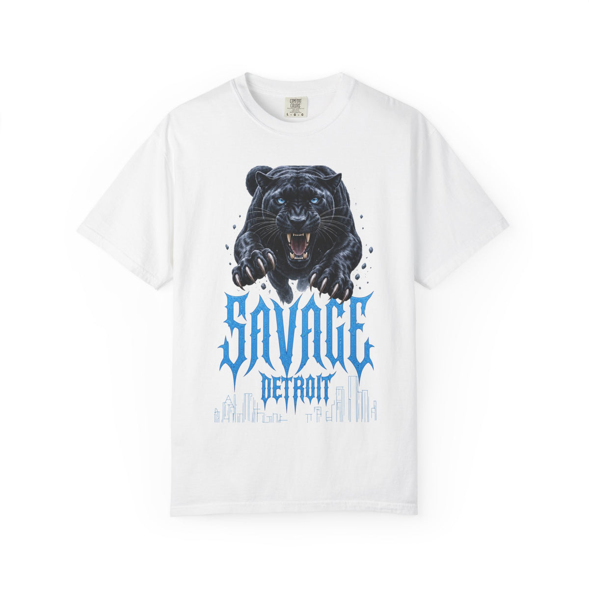Savage Detroit Panther T-shirt | Black Panther Graphic Tee, City Skyline