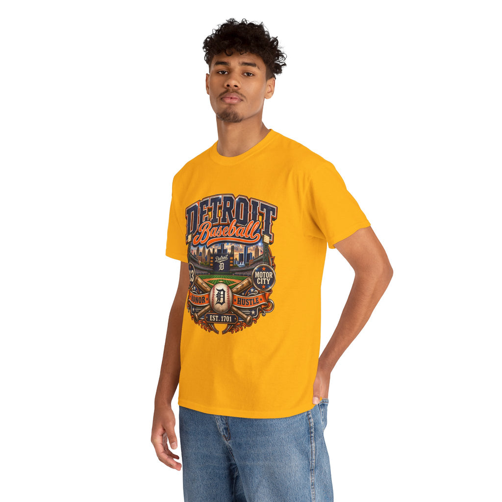 Detroit Baseball Tee | Motor City 313 Vintage Baseball Design