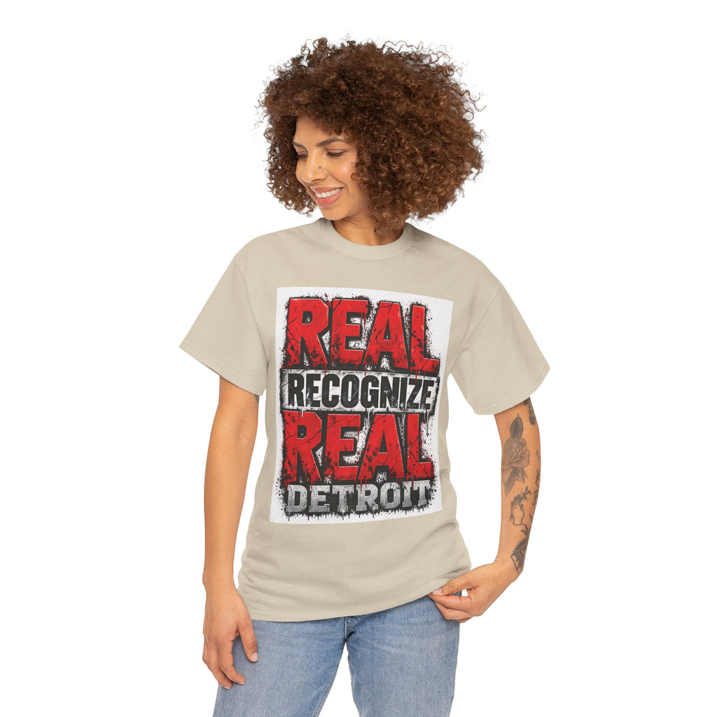 Real Recognize Real Detroit T-Shirt | Detroit Pride Typography Tee