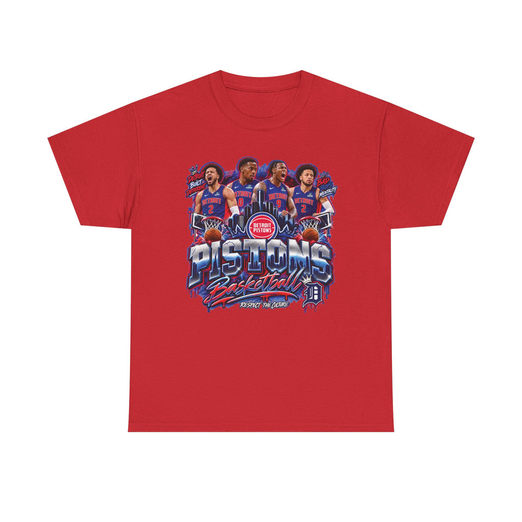 Detroit Pistons Basketball Players Tee | NBA Retro Team Graphic