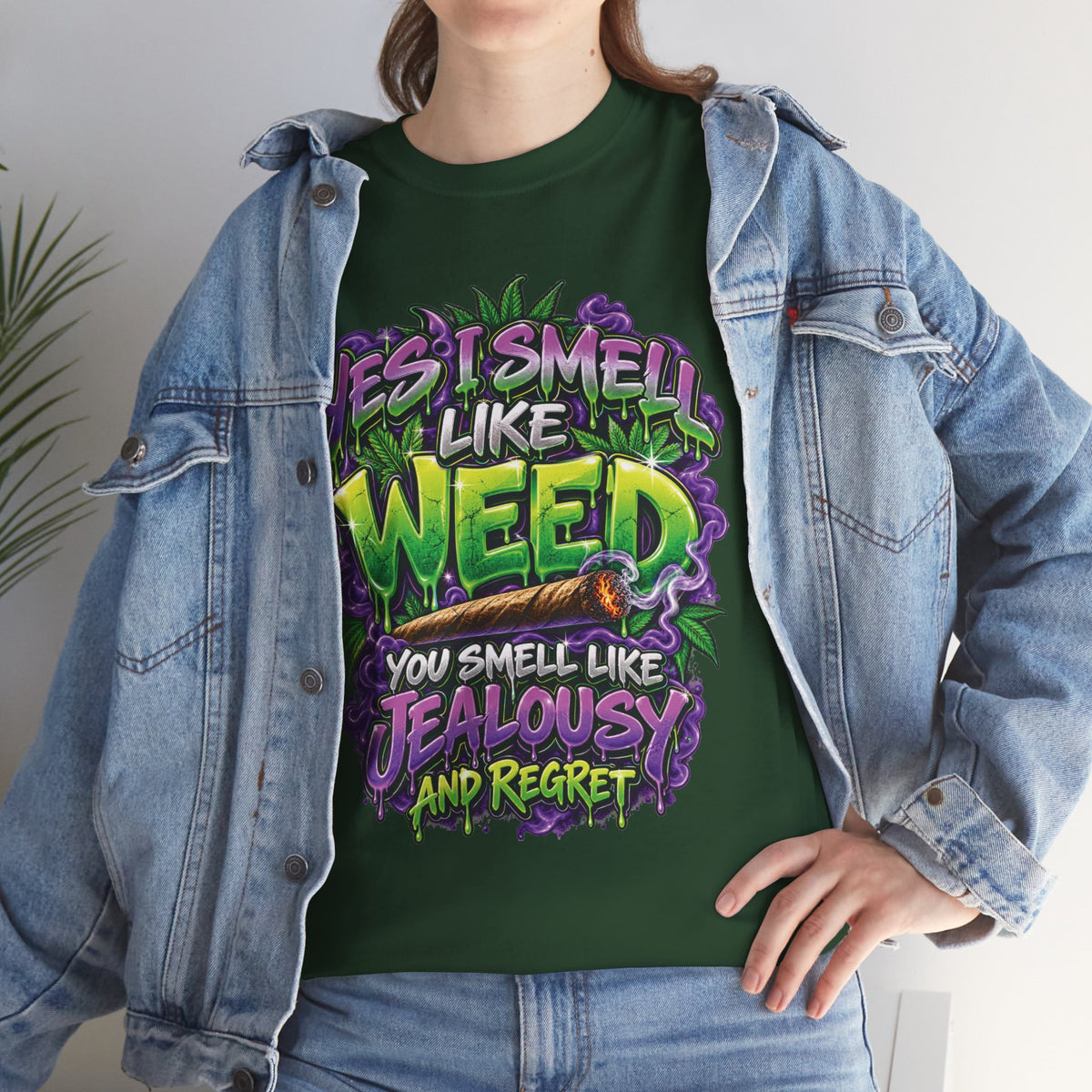 You Smell Like Weed T-Shirt | Cannabis Graphic Tee, Funny Stoner Slogan