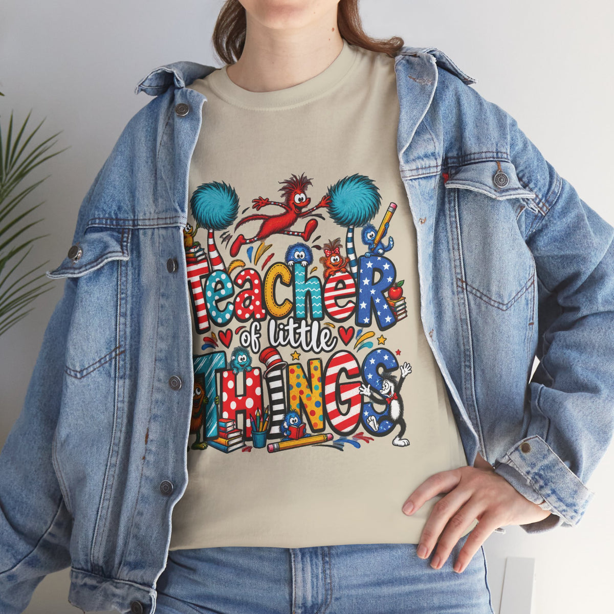 Teacher of Little Things T-Shirt | Colorful Dr. Seuss Style Kids Classroom Tee