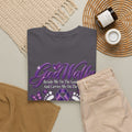 God Walks purple ribbon awareness T-Shirt | I'll Never Walk Alone design