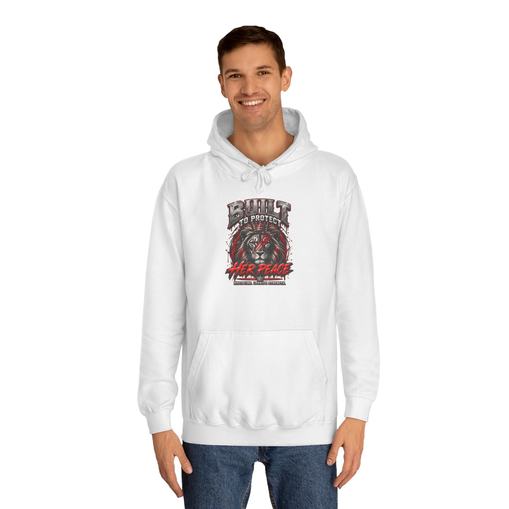 Built to Protect her Peace Couples College Hoodie
