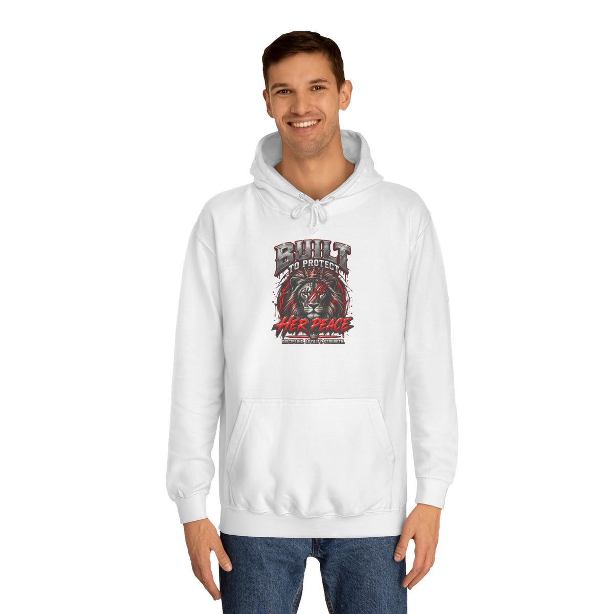 Built to Protect her Peace Couples College Hoodie