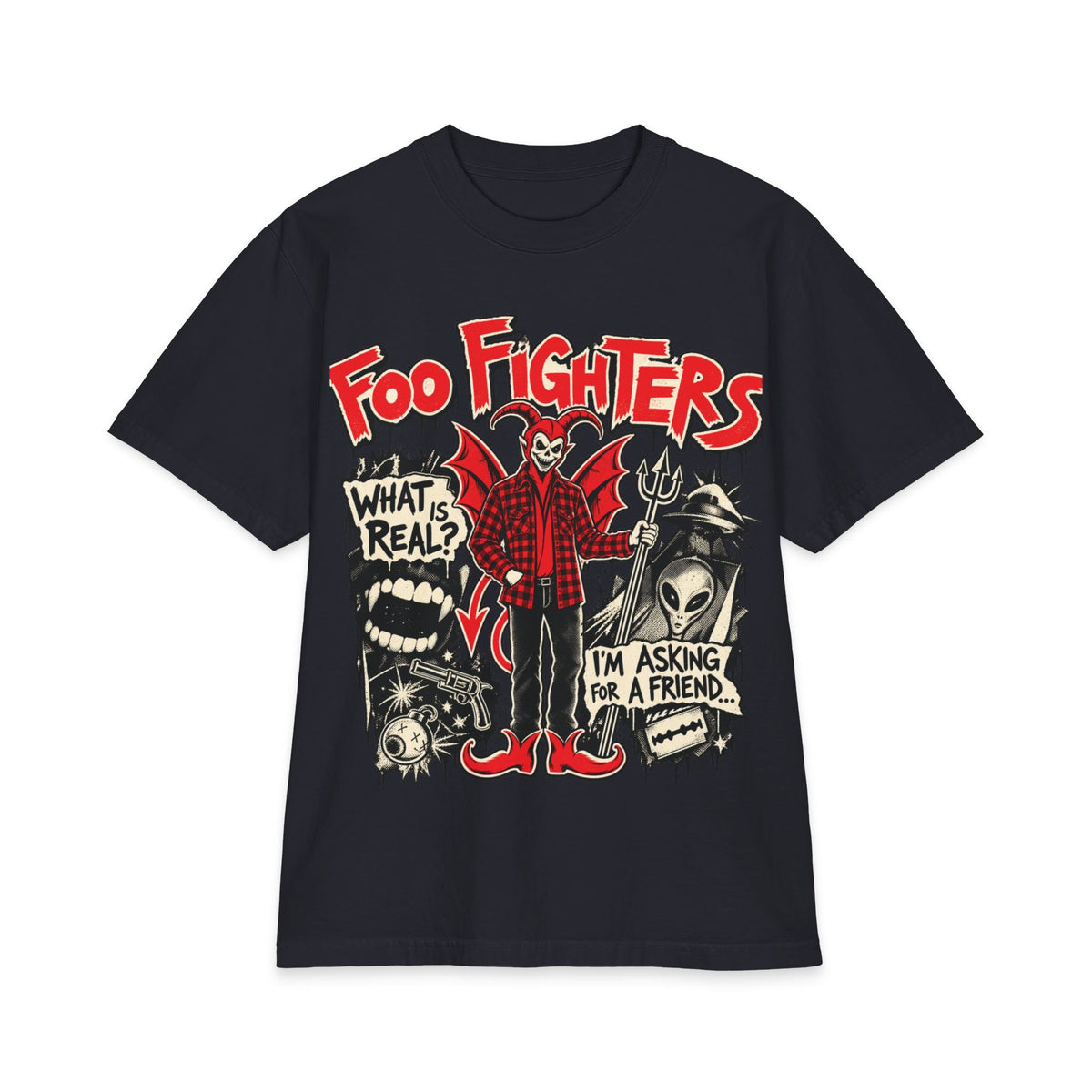Foo Fighters band logo tee | Rock skull graphic T-Shirt