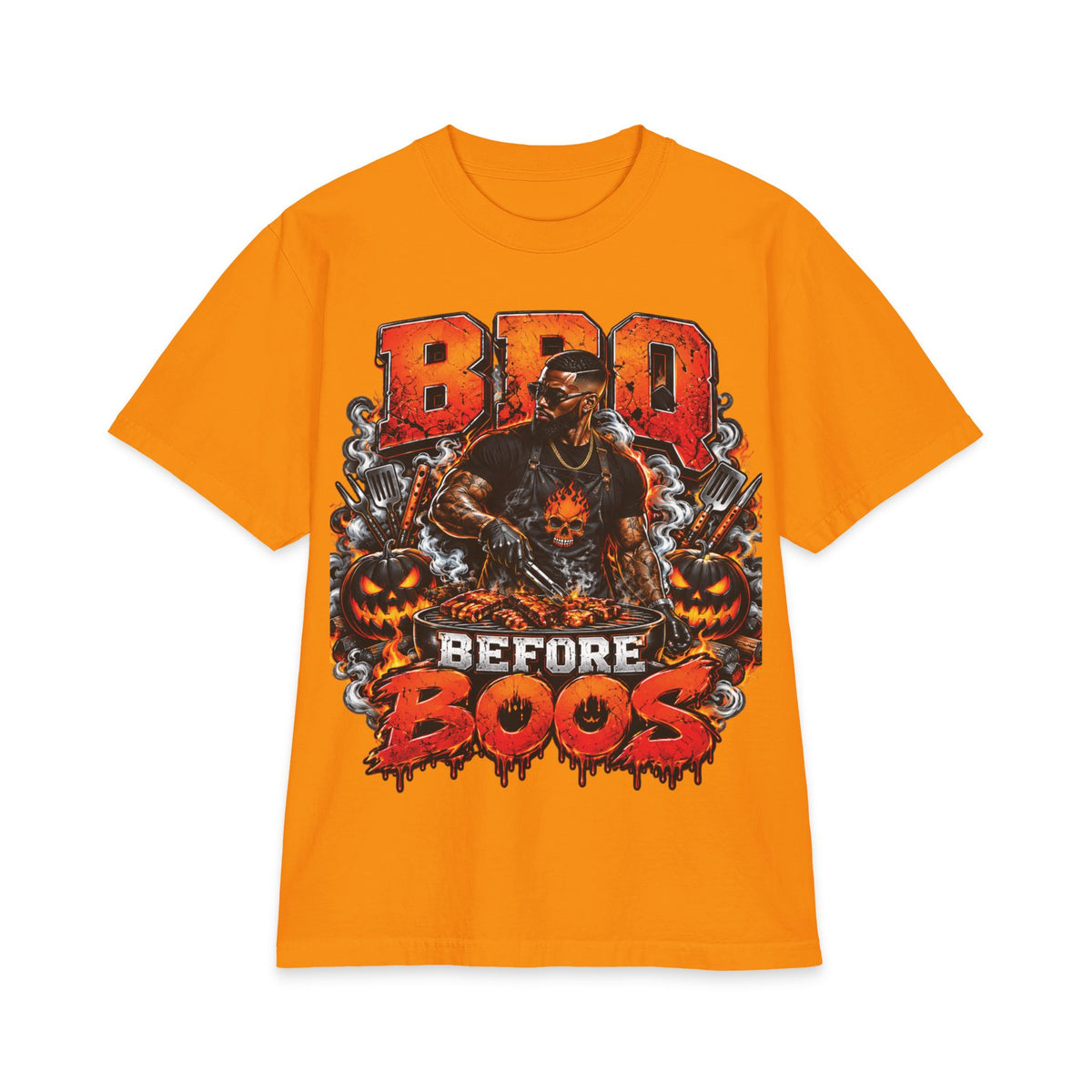 Dad Gift Shirt BBQ Before Boos T-Shirt | Halloween BBQ Grilling Graphic Tee