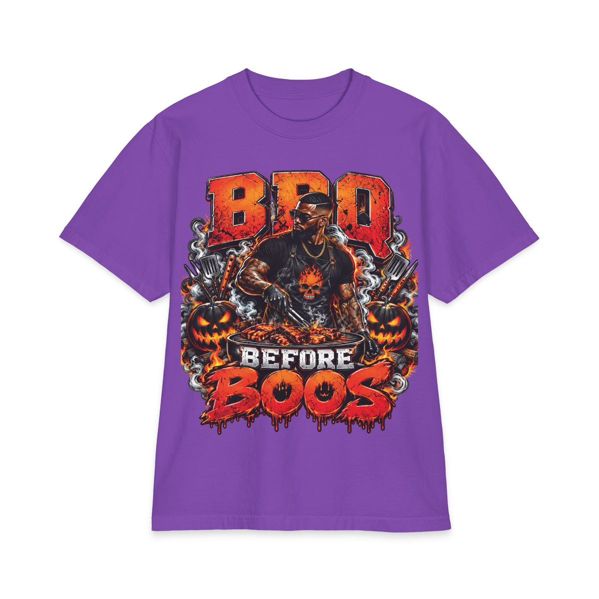 Dad Gift Shirt BBQ Before Boos T-Shirt | Halloween BBQ Grilling Graphic Tee
