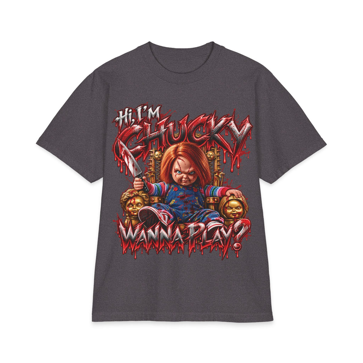 Chucky Slasher Doll Wanna Play T-Shirt | Horror Movie Graphic Tee