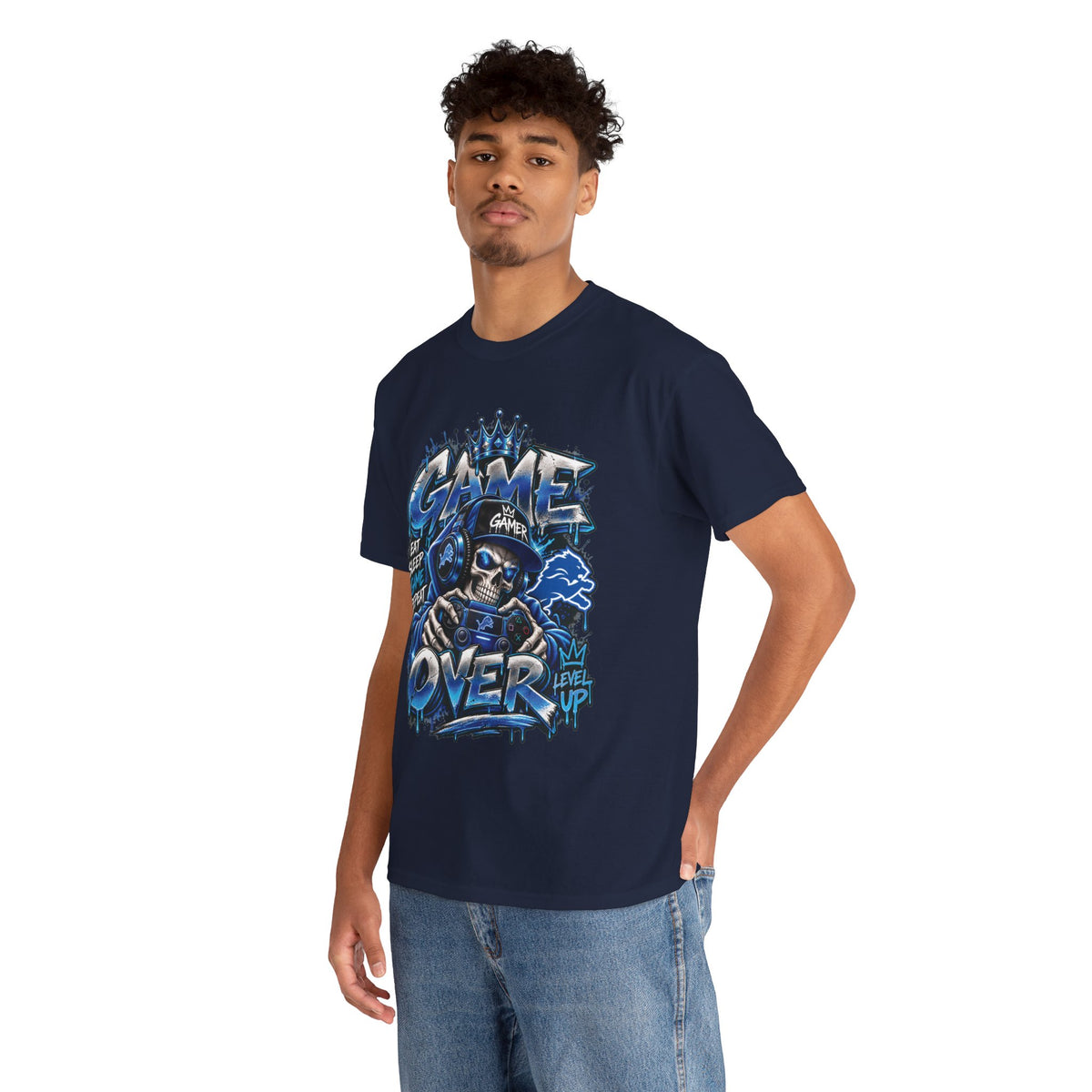 Game Over Skull Gamer Tee | Video Game Controller Graphic Shirt