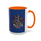 Detroit Rock City 313 Blue Accent Mug | Cityscape Guitar Graffiti Design