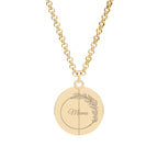Mama We Love You Hidden Message Circle Necklace, Customizable Engraved Secret Pendant