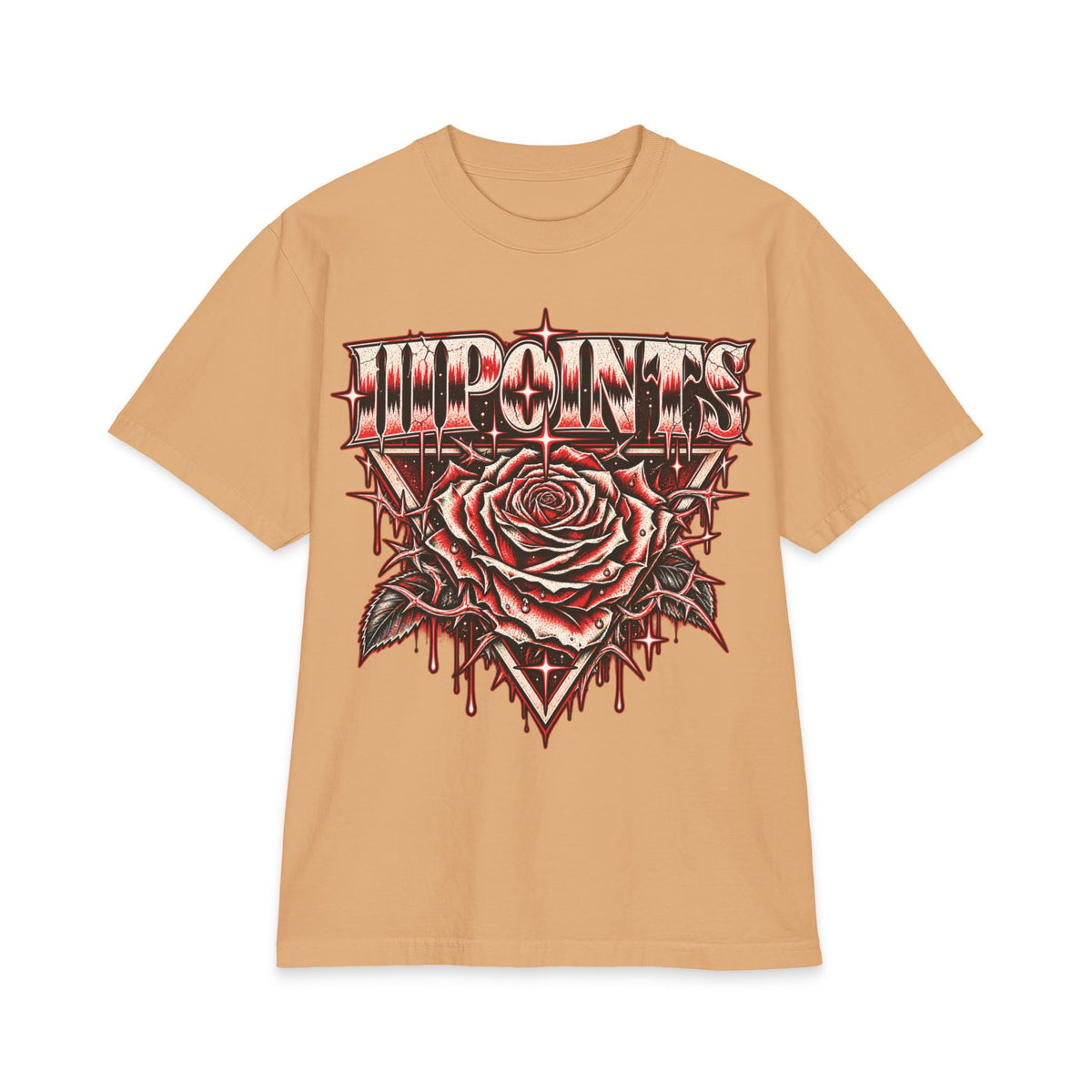 Three Points Rose Graphic T-Shirt | Band Tour Poster Style