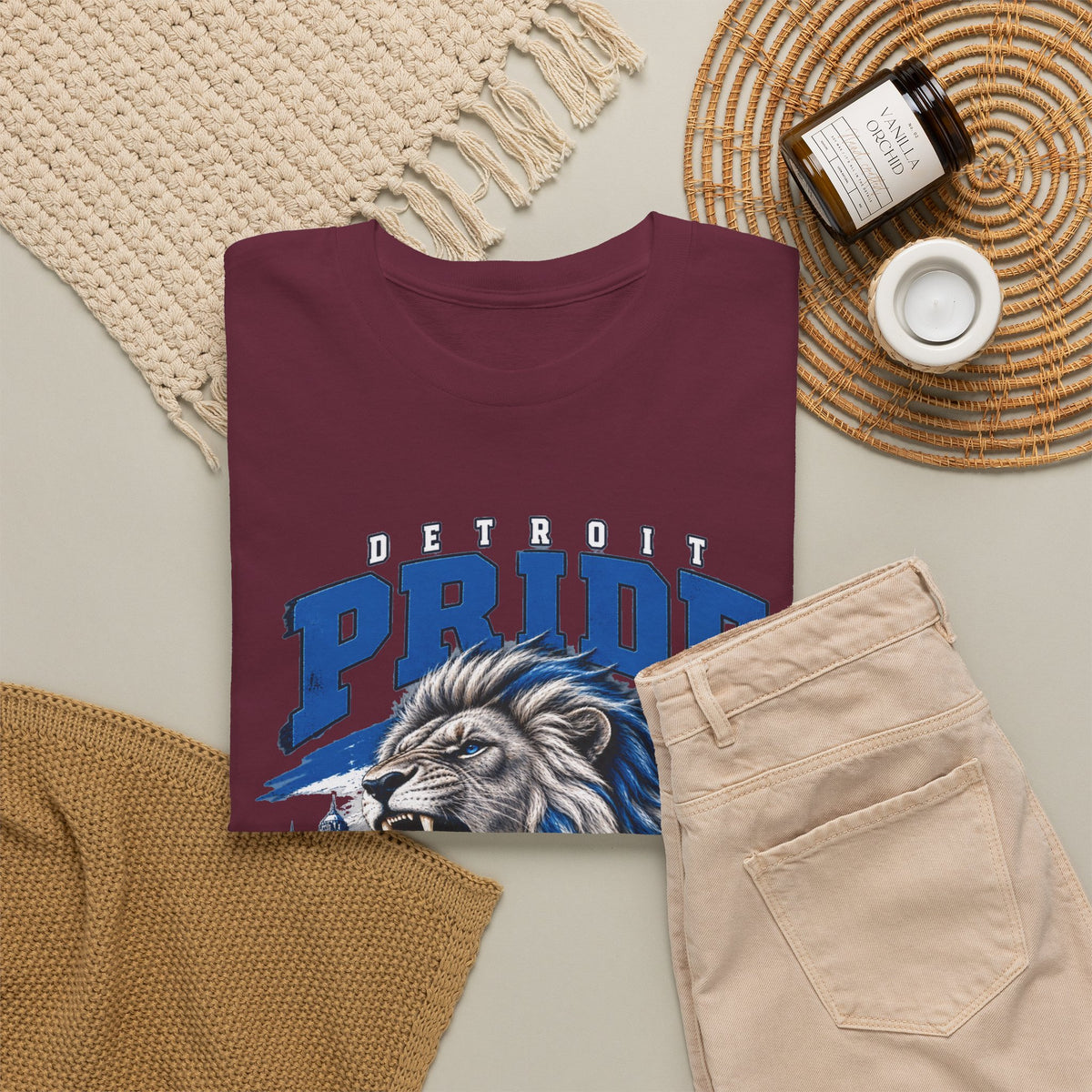 Detroit Pride Comes Before the Fall Lion Graphic T-Shirt