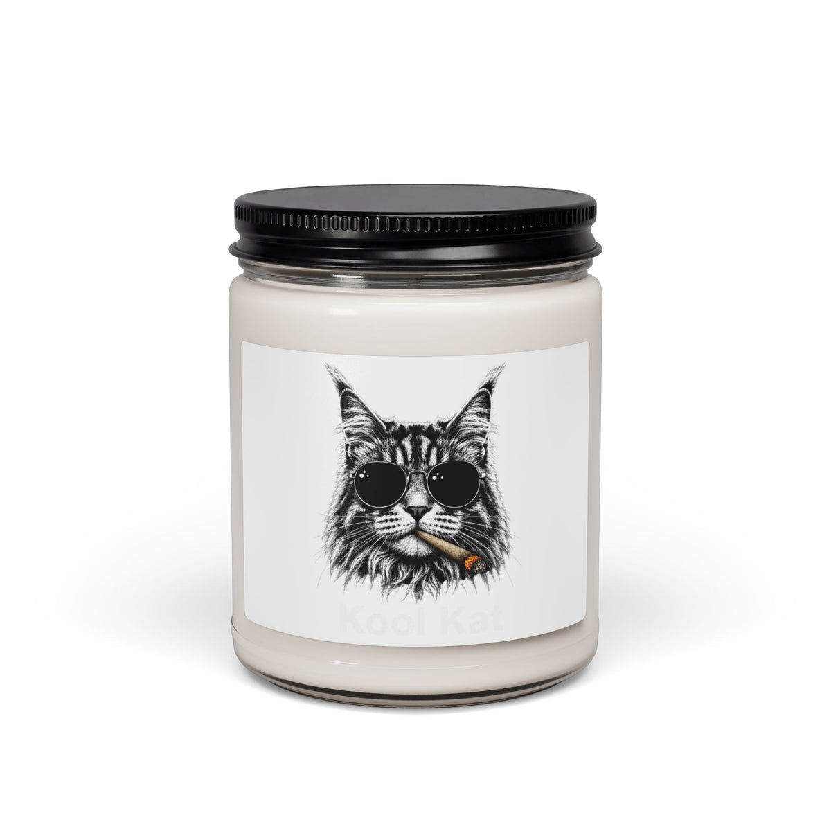 Cool Cat with Sunglasses and Cigar Candle | 9oz Soy Jar