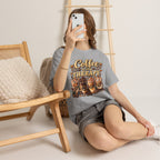 Coffee Is My Therapy T-Shirt | Coffee Cups Illustration, Cozy Beverage Tee