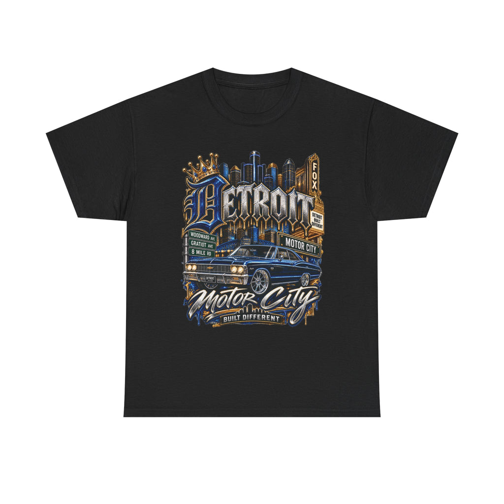 Detroit Motor City Graphic Tee | Skyline, Classic Car, Vintage Signage
