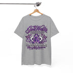God Walks purple ribbon awareness T-Shirt | I'll Never Walk Alone design