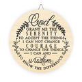 Serenity Prayer Round Wood Sign | Spiritual Wall Decor